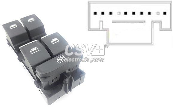 imagen (1) del producto Interruptor Elevalunas Vag (8 Pines)